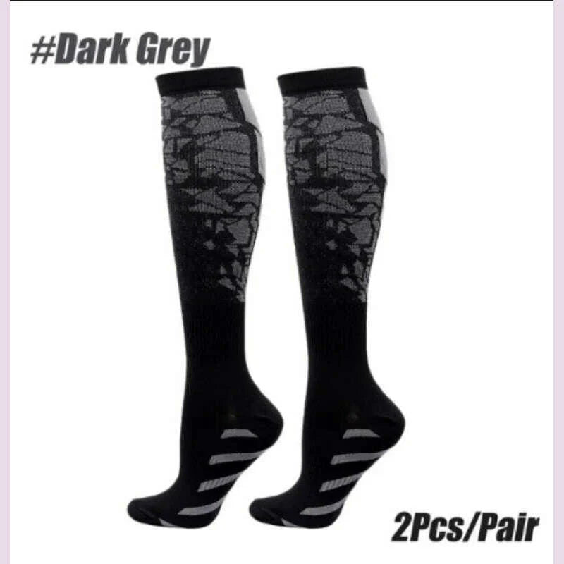 1 Pair Compression Sports Socks for Women and Men - Calf Support Socks for Running Nurses Flight Pregnancy Circulation Athletic