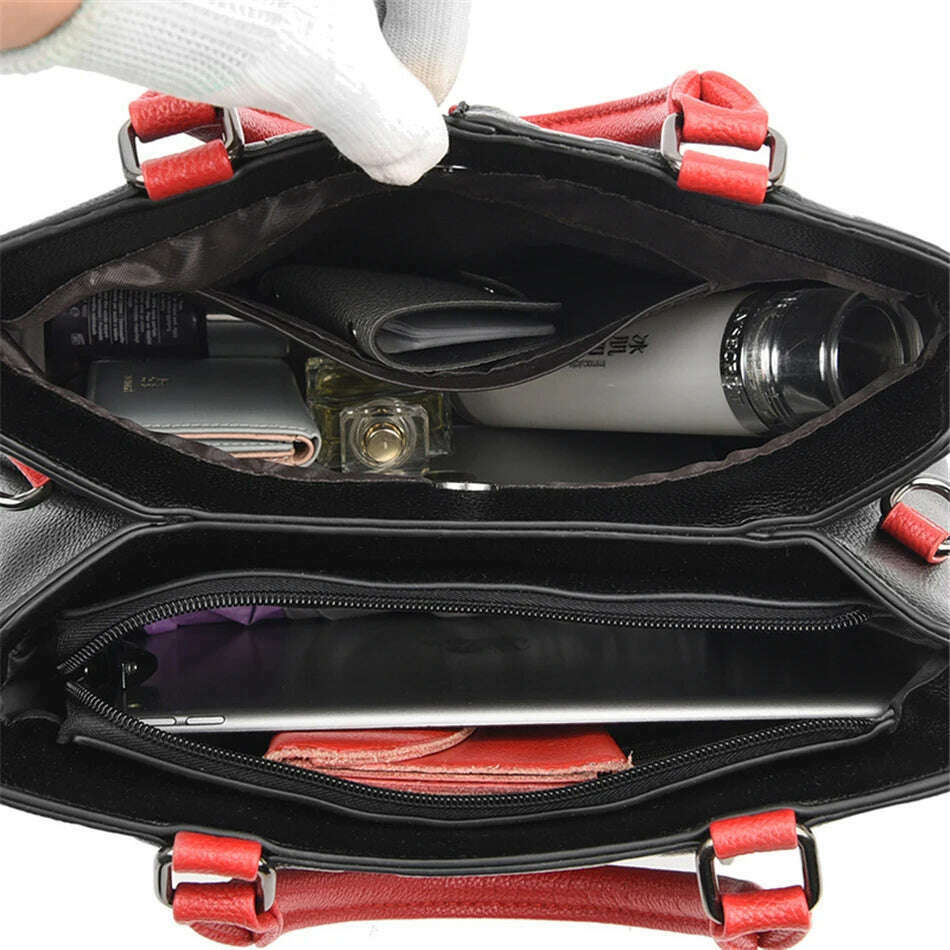 2 Layers Ladies Quality Leather Letter Shoulder Bags for Women 2024 Luxury Handbags Women Bags Designer Large Capacity Tote Bag