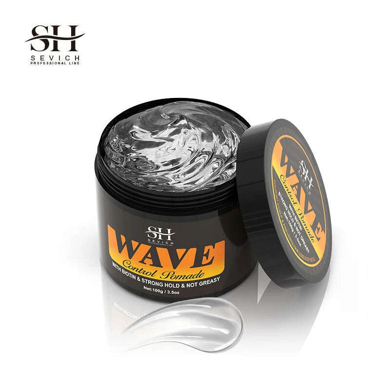 2023 Natural Wave Control Pomade for Black Men Strong Hold 360 Waves Layered Style Clay Wavy Grease Builder for Hair Silky Shine