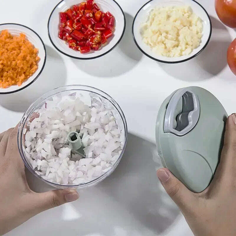 500/900ML Garlic Chopper Manual Rotate Vegetable Cutter Chopper Slicer Fruit Garlic Crusher Kitchen Gadget Blenders Meat Grinder