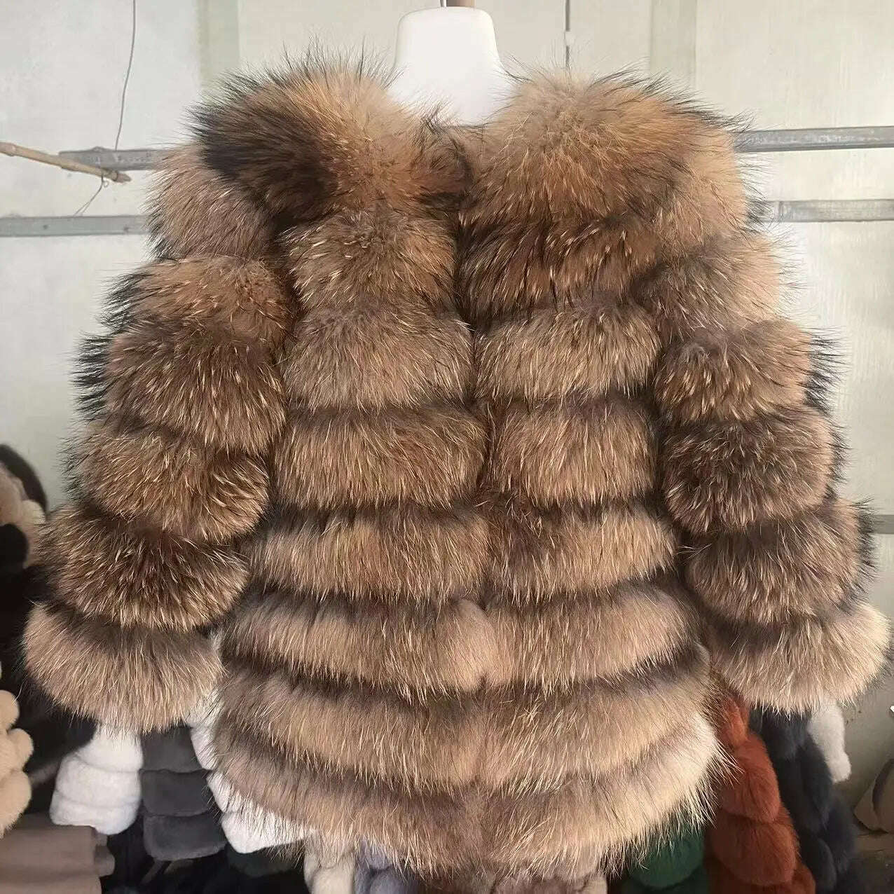 70CM 4in1 New Fast Shipping New Fashion Women Fashion Real Natural Fox Fur Long Coat Jacket for Winter Warm Over Coat