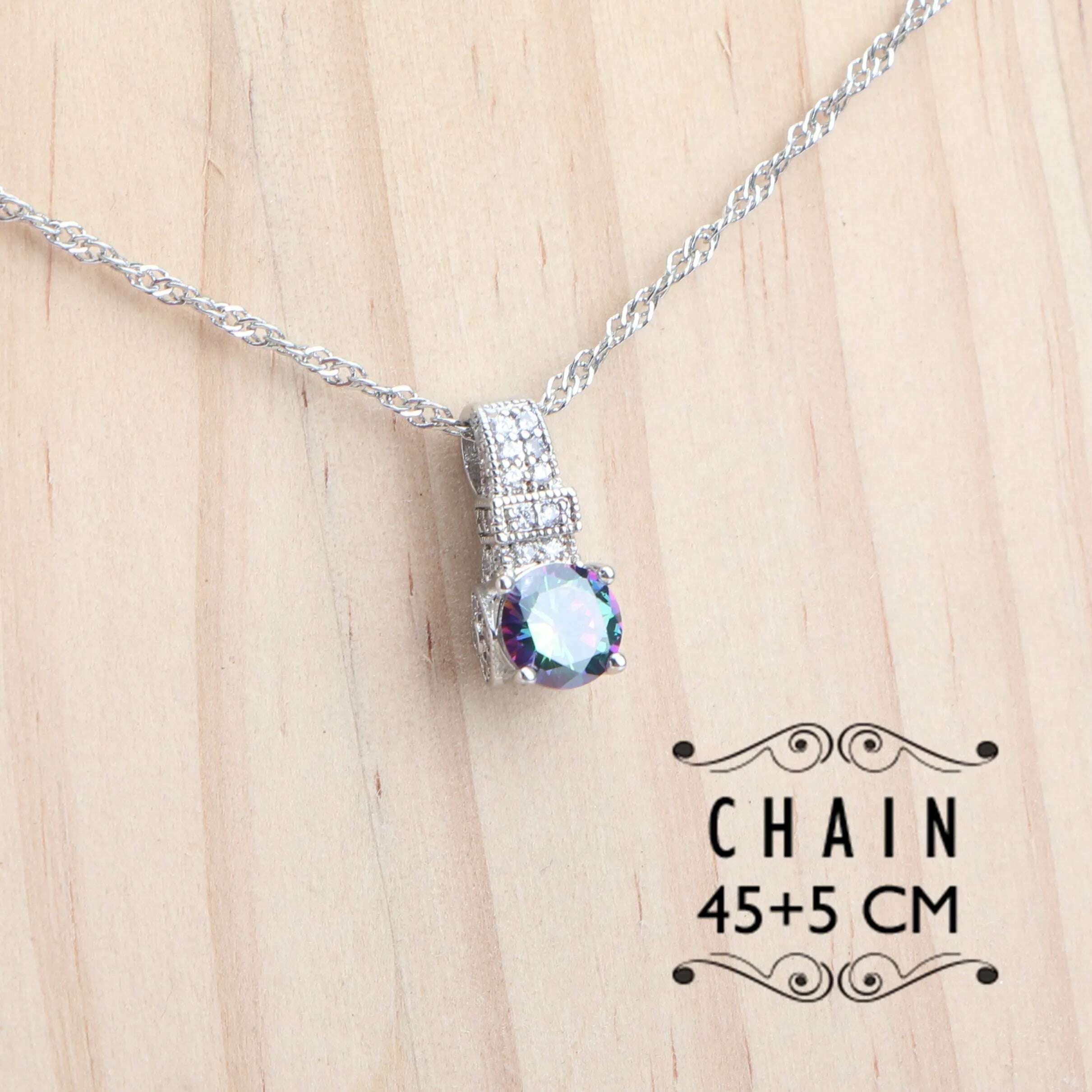 925 Sterling Silver Jewelry Sets For Women Wedding Jewelry Ladies Purple Zircon Earrings Bracelets Set Rings Pendant Necklace