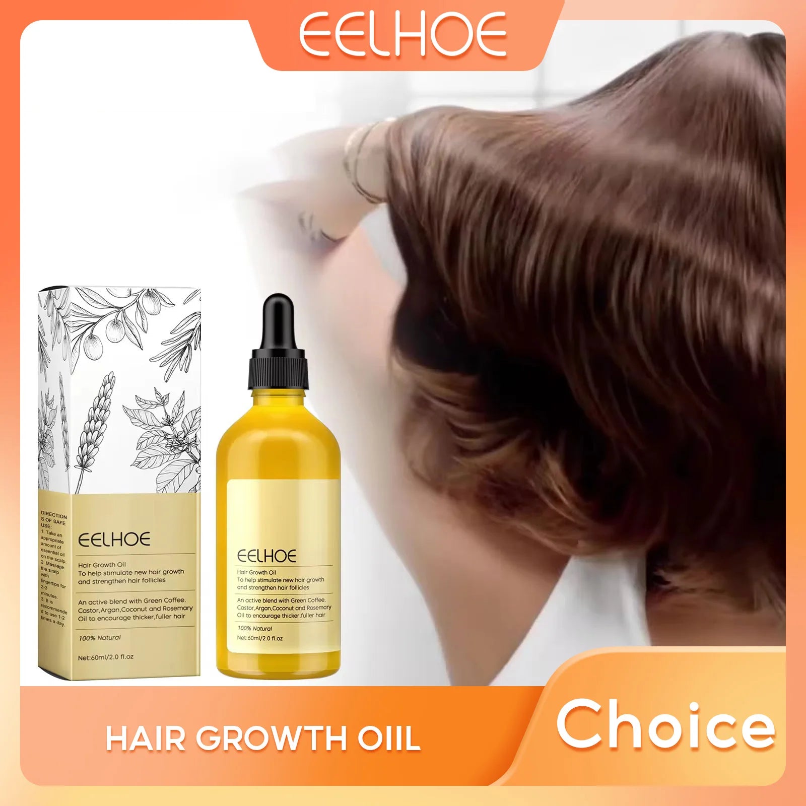 EELHOE Rosemary Essential Oil Repair Damaged Hair Smoothing Treatment Anti Baldness Scalp Treatment Nourishing Hair Growth Oil