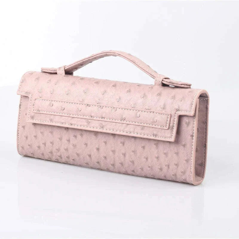 XMESSUN Customized Ostrich Pattern Long Clutch Bag PU Leather Party Tote Bag High Quality Designer Handbags Ins Trendy Bag