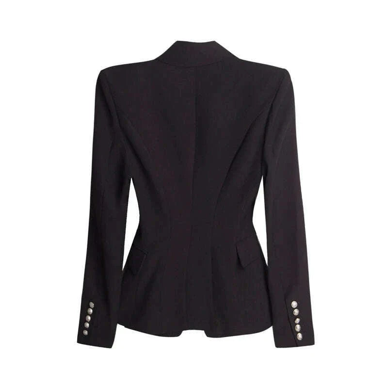 A3979 Miguarment Chinese Wholesalers Black Slim Blazer High Quality Double-breasted blazer Lady Jacket Coat Office Women blazer