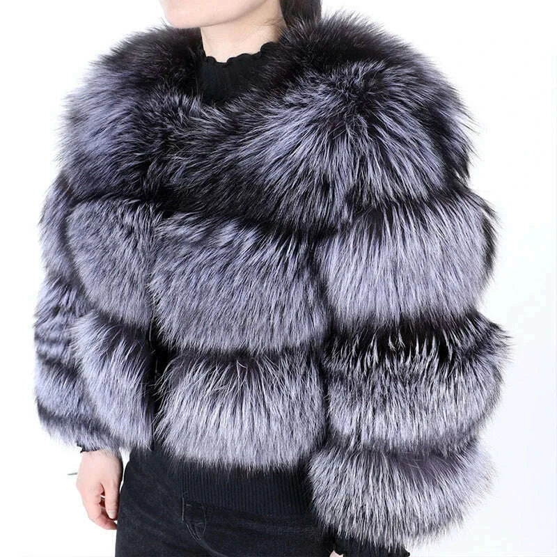 2024 maomaokong Super Hot Winter Women Luxury Thick Real Raccoon Fur Coat Natural Fox Fur Jacket Plus Size Jackets Female Vest