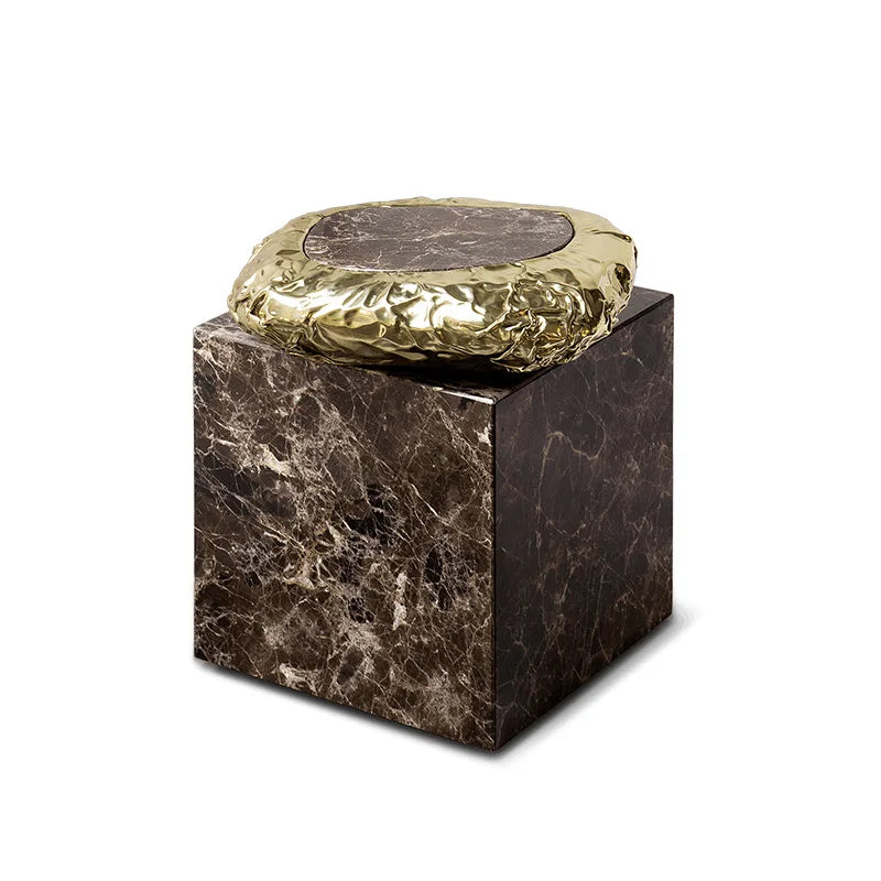 Boca Luxury Copper Base High-end Marble Side Table with Stylish Furniture for Interior Villa and Home Decor | Kimlud...