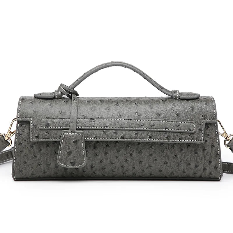 Classic Elegant Ostrich Women Clutch Bag Python Handbags Ladies Tote Bag Fashion Tote Purse Female Messenger Shoulder Bag