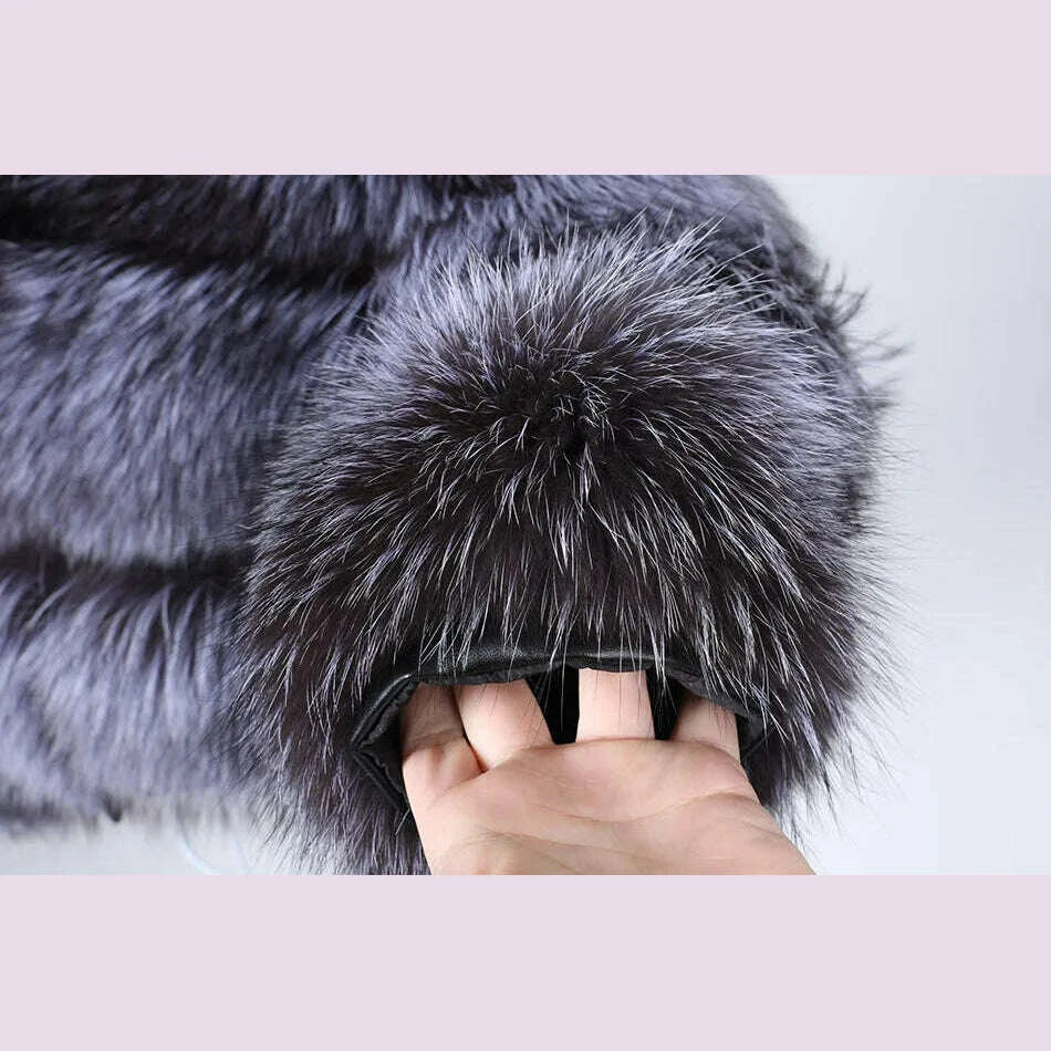 2024 maomaokong Super Hot Winter Women Luxury Thick Real Raccoon Fur Coat Natural Fox Fur Jacket Plus Size Jackets Female Vest
