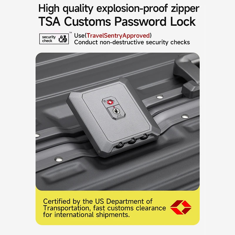 High Quality Cheap Multi-Functional Travel Suitcase Aluminum Frame TSA Lock Security PC Material with Spinner Caster