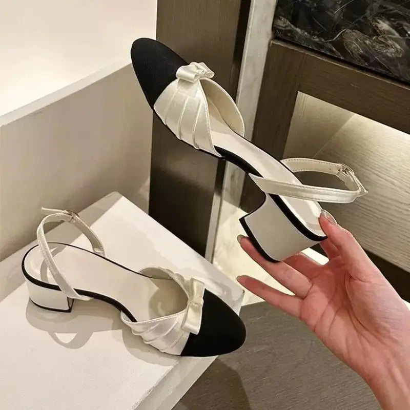 2CM/4.5CM New Arrival Zapatos Mujer Tacon Sandalia Summer Slingback Sexy Pink Heels for Lady