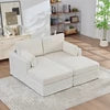 SZ USA Stock Chenille Upholstery Combination Sofa Bed With Cushions with Metal Legs - Kimlud