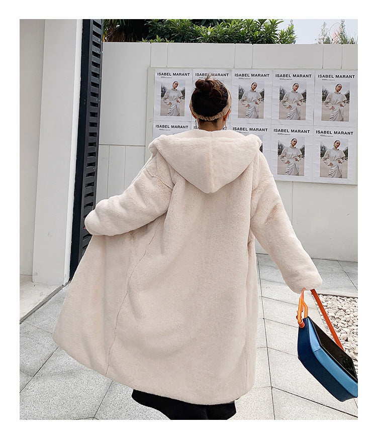 2024 New Winter Hooded Women Faux Fur Coat Ladies Thick Warm Long Fur Jacket Soft Tedy Female Loose Faux Fur Coats Outwear Parka