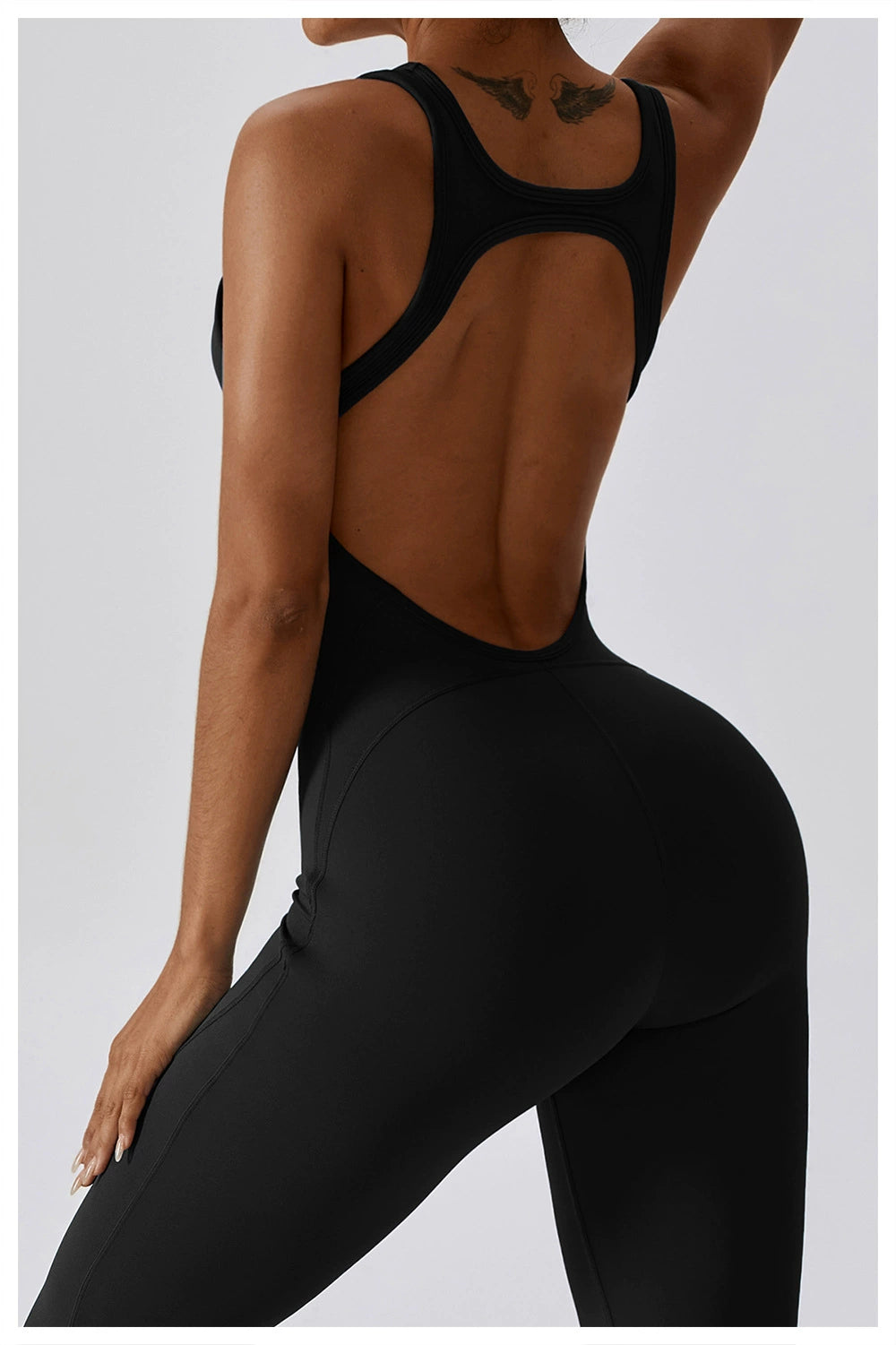 Open Back Quick-Drying Slightly Flared Dance Yoga Clothes Jumpsuit