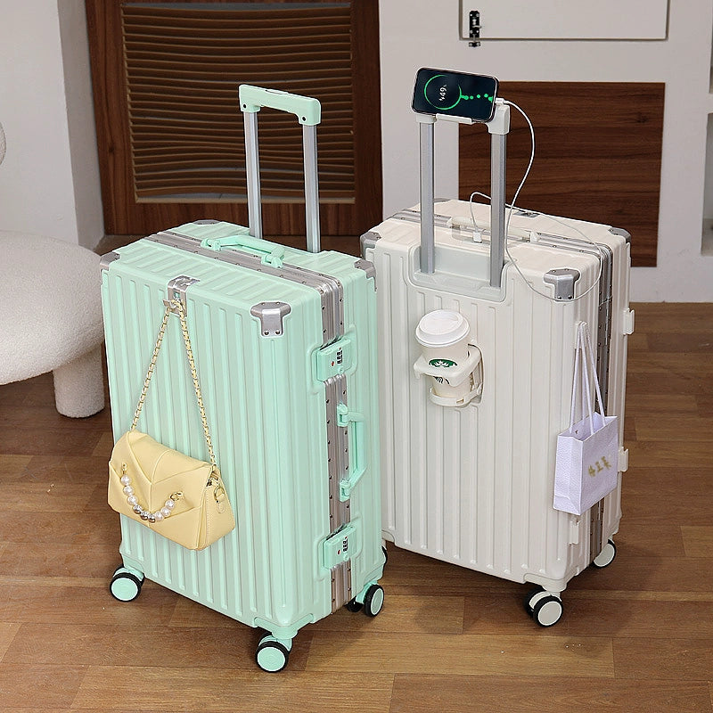 Japanese Import Luggage Women's New Arrival Multi-Functional Hook Boarding Bag Universal Wheel 24 Pull Rod Men's Password Suitcase