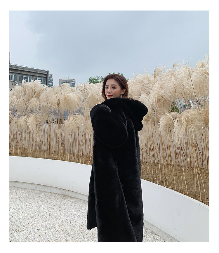 2024 New Winter Hooded Women Faux Fur Coat Ladies Thick Warm Long Fur Jacket Soft Tedy Female Loose Faux Fur Coats Outwear Parka