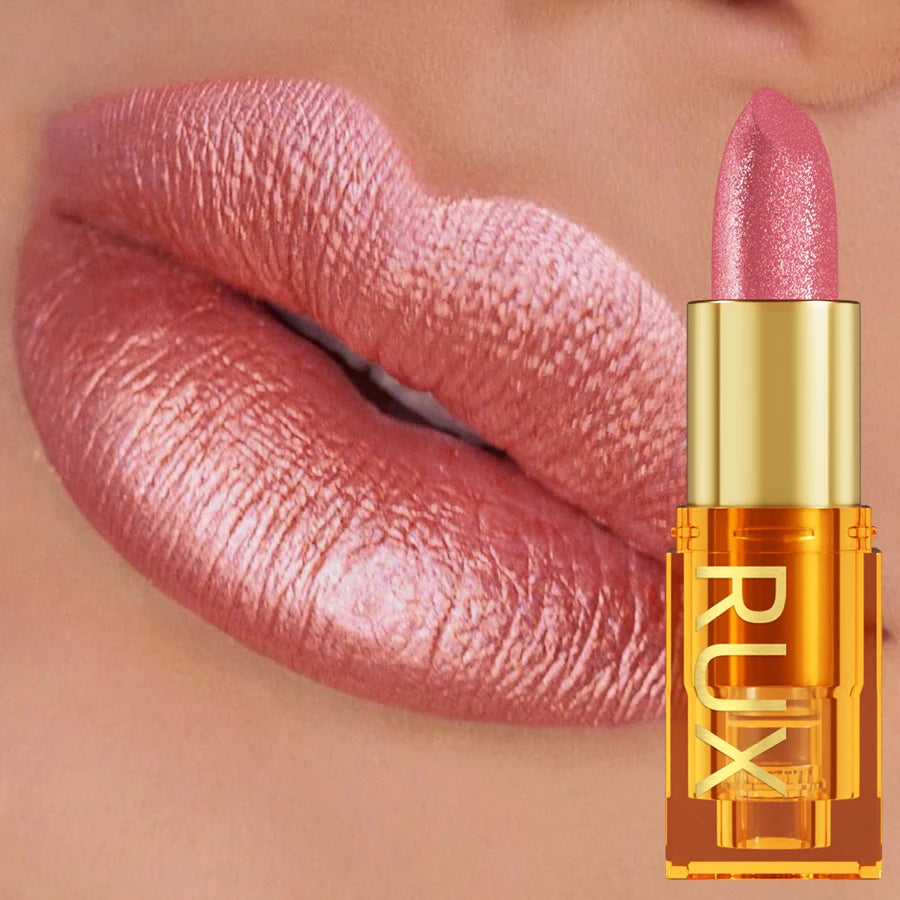 16 Colors 1PC Metallic Lipstick Long Lasting Glitter Pink Red Lip Glaze High Pigment Lip Tint Korean Makeup Shiny Lip Gloss