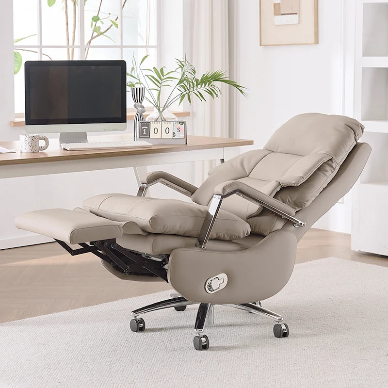 Nordic Leather Boss Chair Electric Business Office Ventilated Massage Chair Sedentary Computer Sillas De Oficina OfficeFurniture - Kimlud