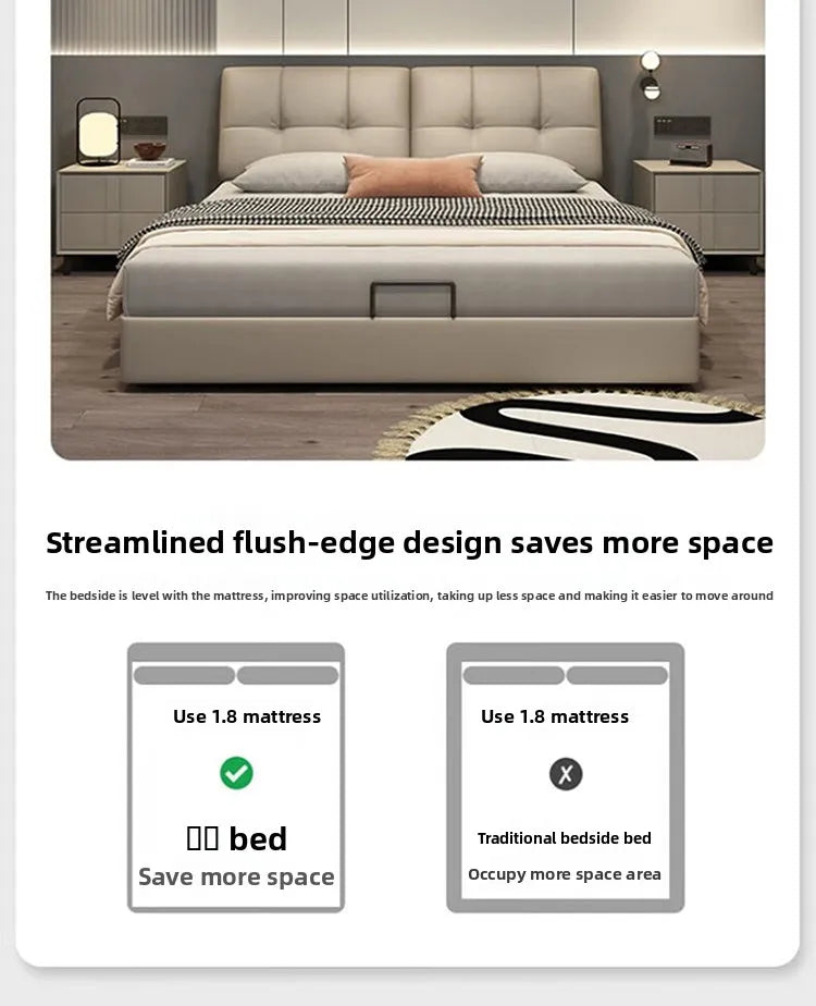 Soft package master bedroom, high-end and atmospheric storage with storage drawers, modern, simple and convenient double bed