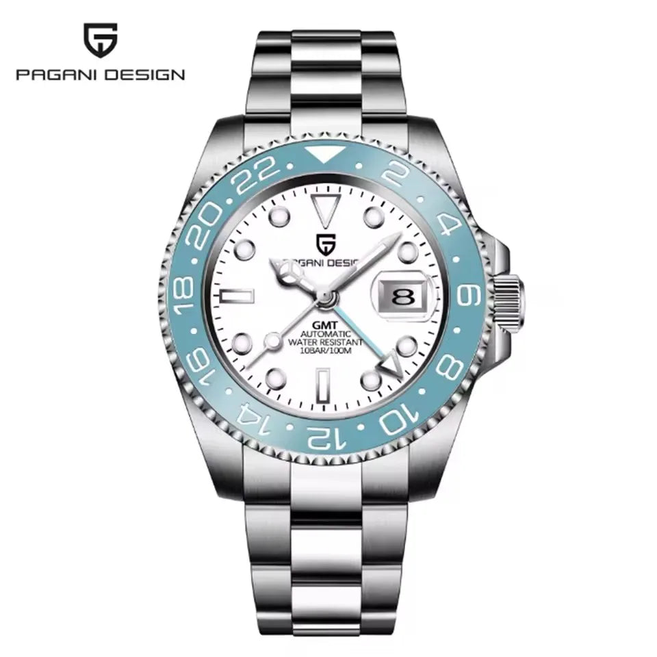 PAGANI DESIGN V3 New 40MM GMT WATCH Luxury Men Watch Ceramic bezel 100M Waterproof Luminous Sapphire Glass Men Mechanical Watch