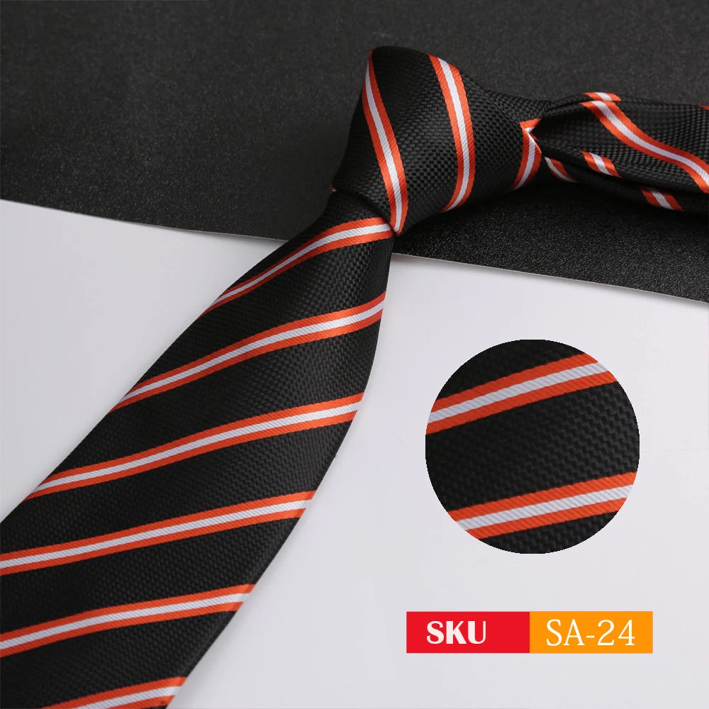 Luxury 8CM Mens Ties Necktie Solid Twill Stripes Plaids Ties For Man Groom Neck Tie For Business Party