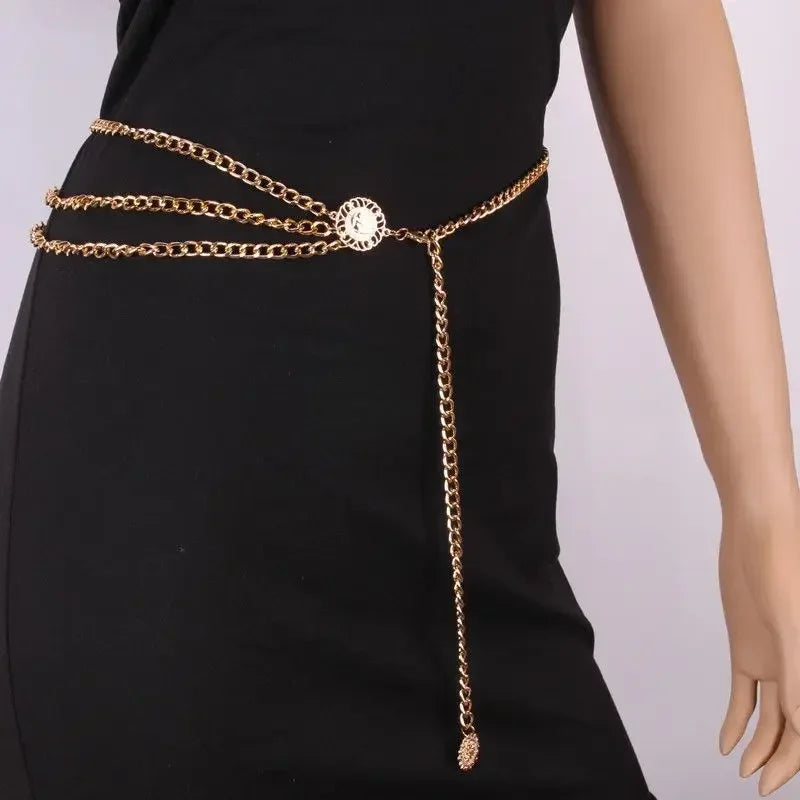 2025 Punk Hip Hop Waist Chain Vintage Waist Belly Jewelry Sexy Bikini Beach Multilayer Belt Chain with Long Tassel Coin...