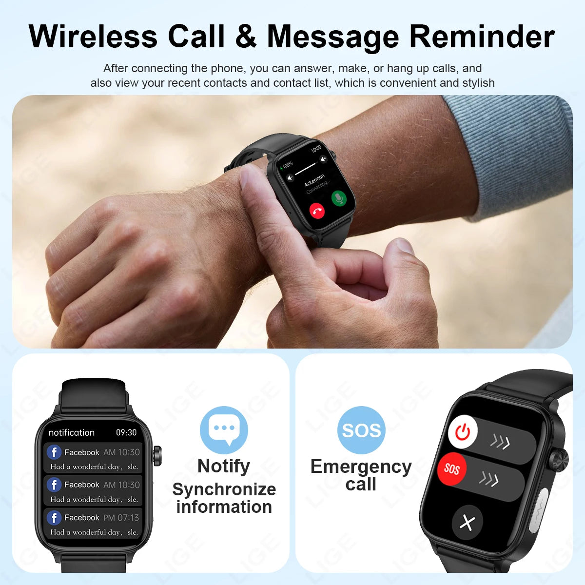 LIGE 2025 New ECG+PPG AI Healthy Diagnose Smart Watch Men Women Blood Lipid Uric Acid Female Menstrual Health Tracker Smartwatch