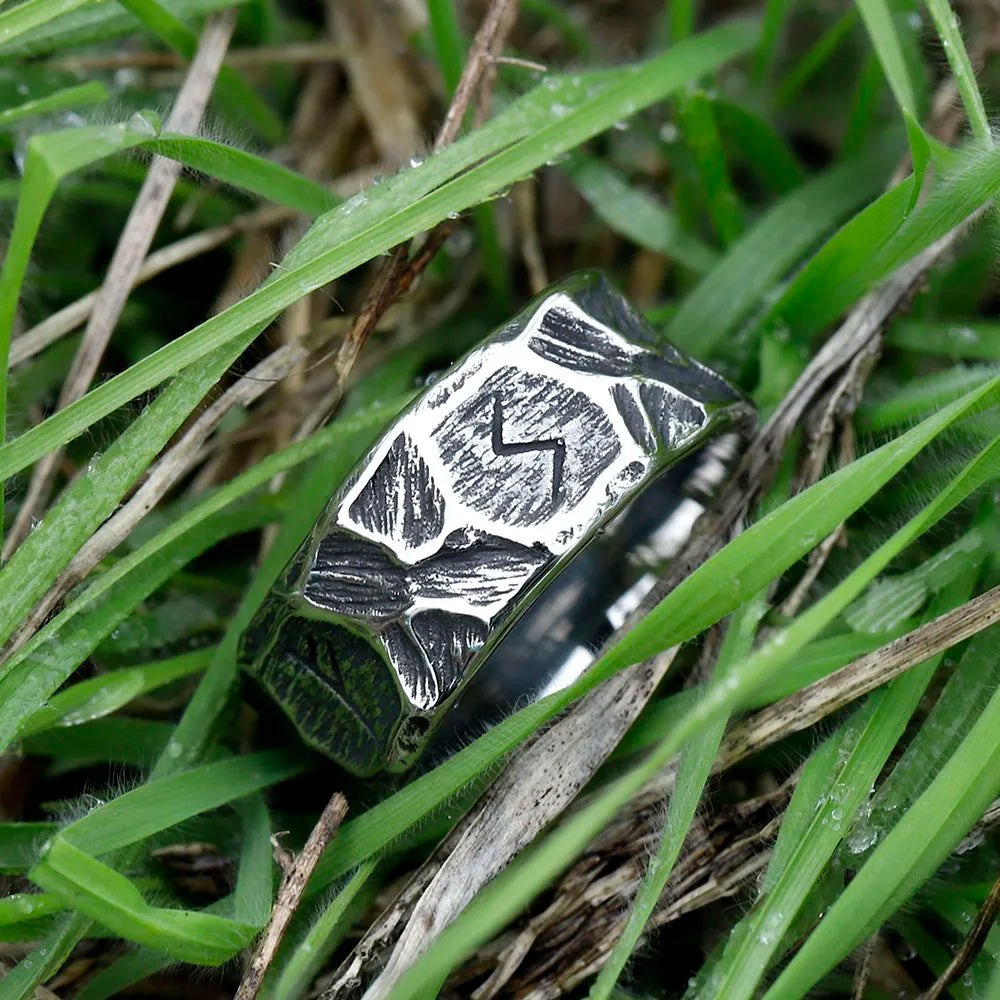 Wholesale Stainless Steel Odin Norse Anel Amulet Rune Couple Dating Viking Rings For Men Women Retro Jewelry Gift Dropshipping
