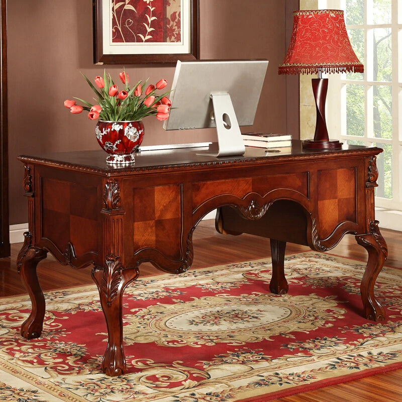 American solid wood desk home computer office rack combination writing desk chair - Kimlud