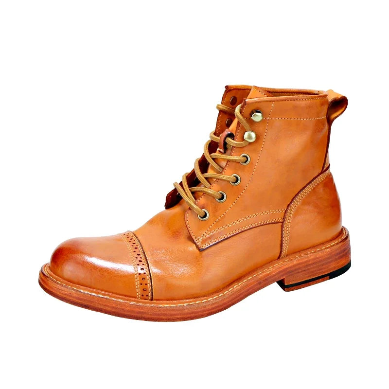 High End Handmade Goodyear-Retro Washed Men's Boots Casual Workwear Launched