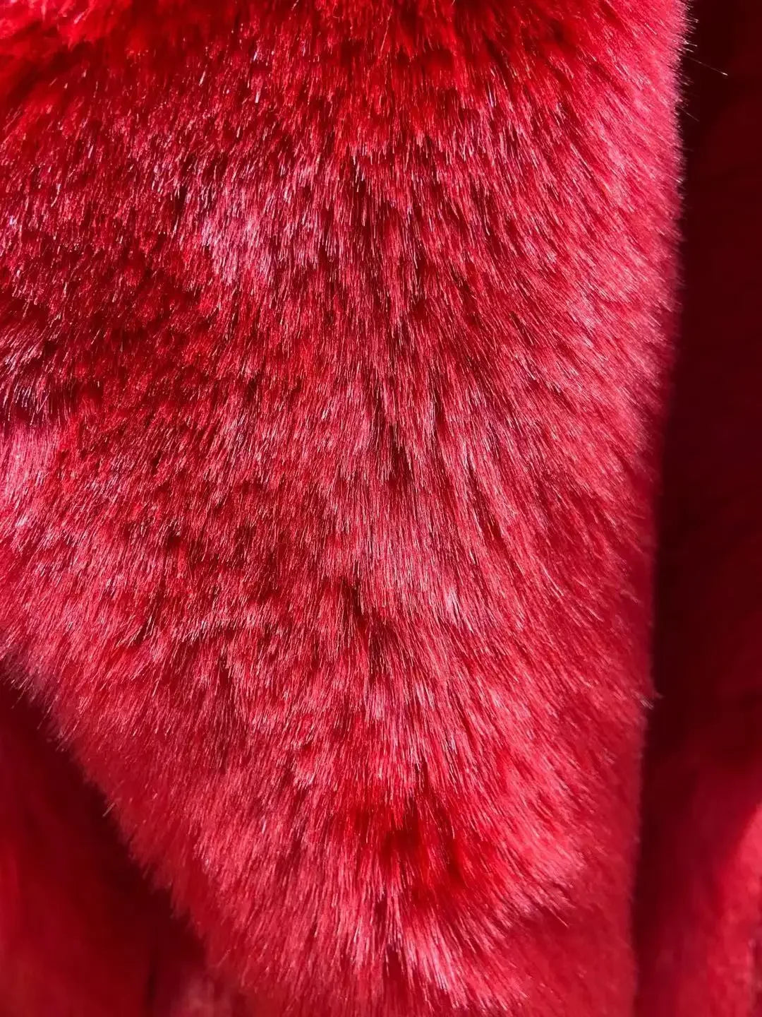 Women Faux Fur Turn Down Collar Short Red Coat Autumn/Winter Imitation Rex Rabbit Fur Jacket INS Furry Parka Flocking Cardigan