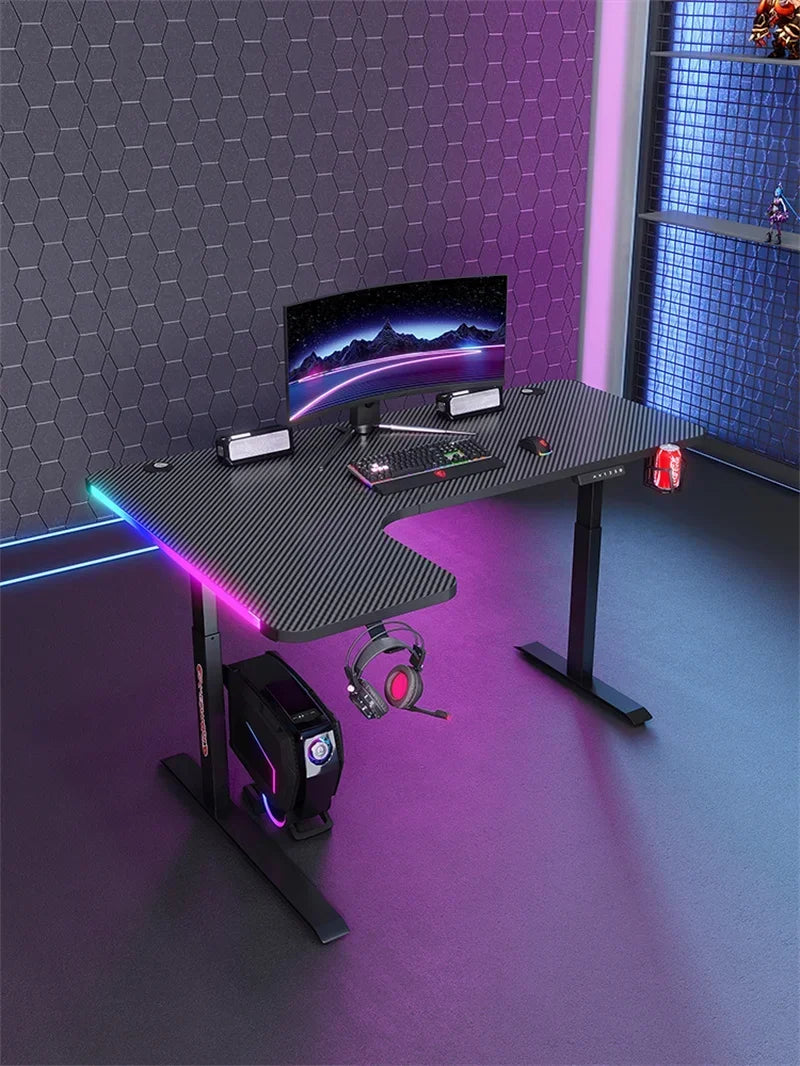 Upscale Lifting Mesa Gamer Computer Desks Simple Manmade Board Gaming Desk Light Luxury Household Bedroom E-sports Gaming Table
