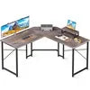 -Factory Furniture Wholesale Customization Large Cheap L-Shaped Simple Computer Desk With Shelf For Office Home | Kimlud...
