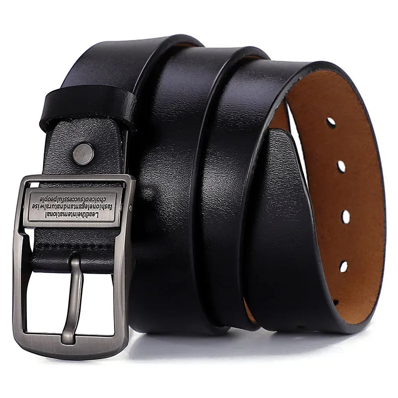 2023 Real Genuine Leather Belts for Men Luxury Designer Brand High Quality Plus Size 130 140 150 160 170 cm Male Pin Buckle Belt