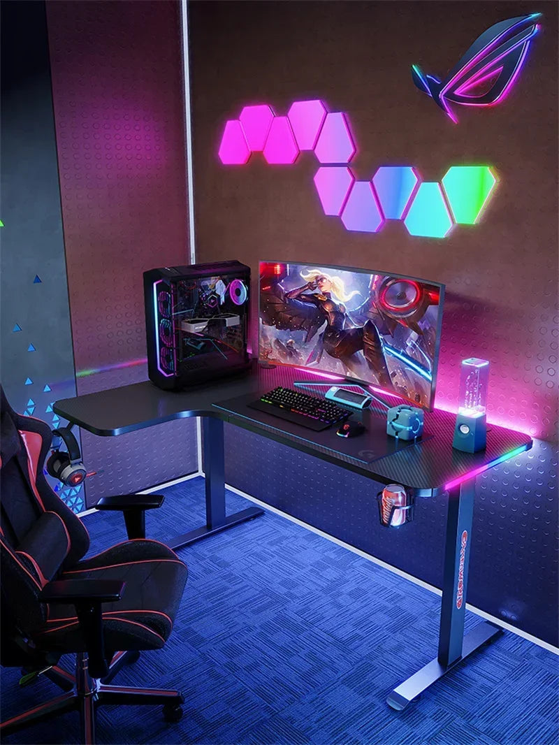 Upscale Lifting Mesa Gamer Computer Desks Simple Manmade Board Gaming Desk Light Luxury Household Bedroom E-sports Gaming Table