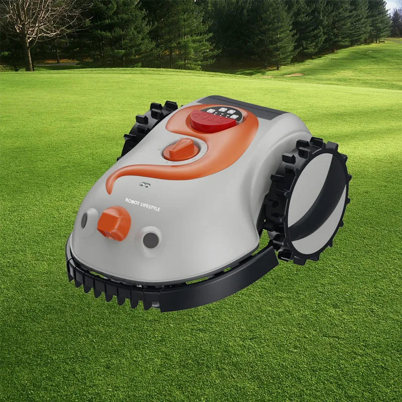 Cordless Lawnmower Robot Smart Grass Cutter Removable Battery 4.0Ah 200sqm Visual Sensor no Boundary Wire for Small Garden