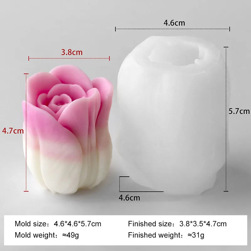 DIY Flowers Tulip Silicone Mold Handmade Scented Candle Plaster Resin Molds Homemade Cookies Chocolate Candy Baking Tool