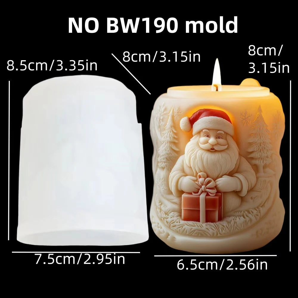 2025 Christmas House Fragrance Candle Silicone Mold Santa Claus Santa Claus Knocking On Door Giving Gifts Resin Plaster Molds
