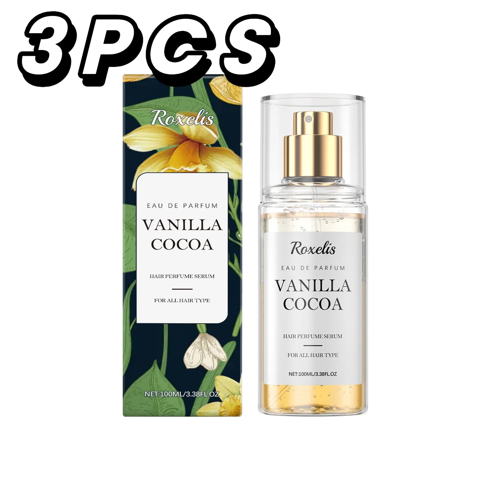 Vanilla Hair Perfume Serum Spray Long Lasting Fresh Fragrance Castor Oil Hair Care Essence For Dry Split Damaged Hair Smoothing