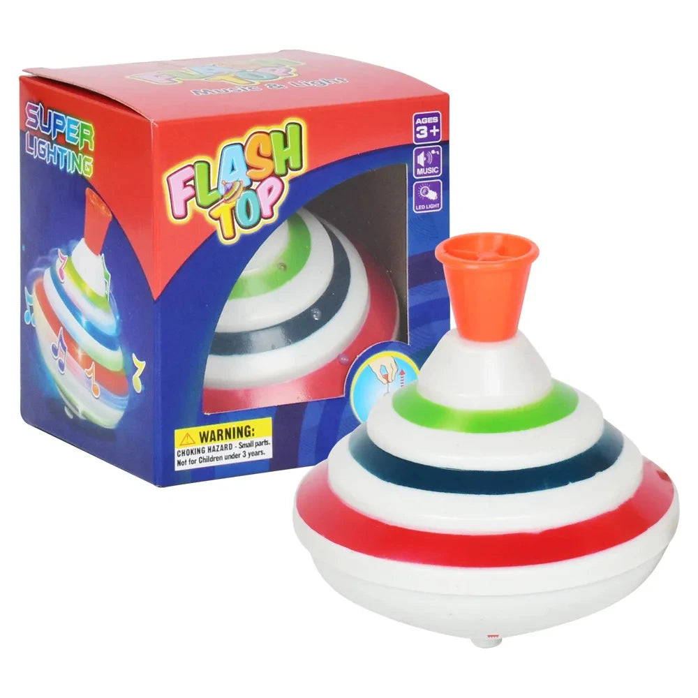 Classic Magic Spinning Tops Toy Music Light Gyro Children's Toys with LED Flash Light Music for Kids Boy Birthday Gift Children