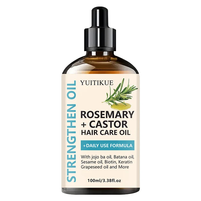 YUITIKUE Rosemary + Castor Strengthening Hair Oil - Daily Use Hair Care Oil with Jojoba & Batana Oil for Hair Growth - Kimlud