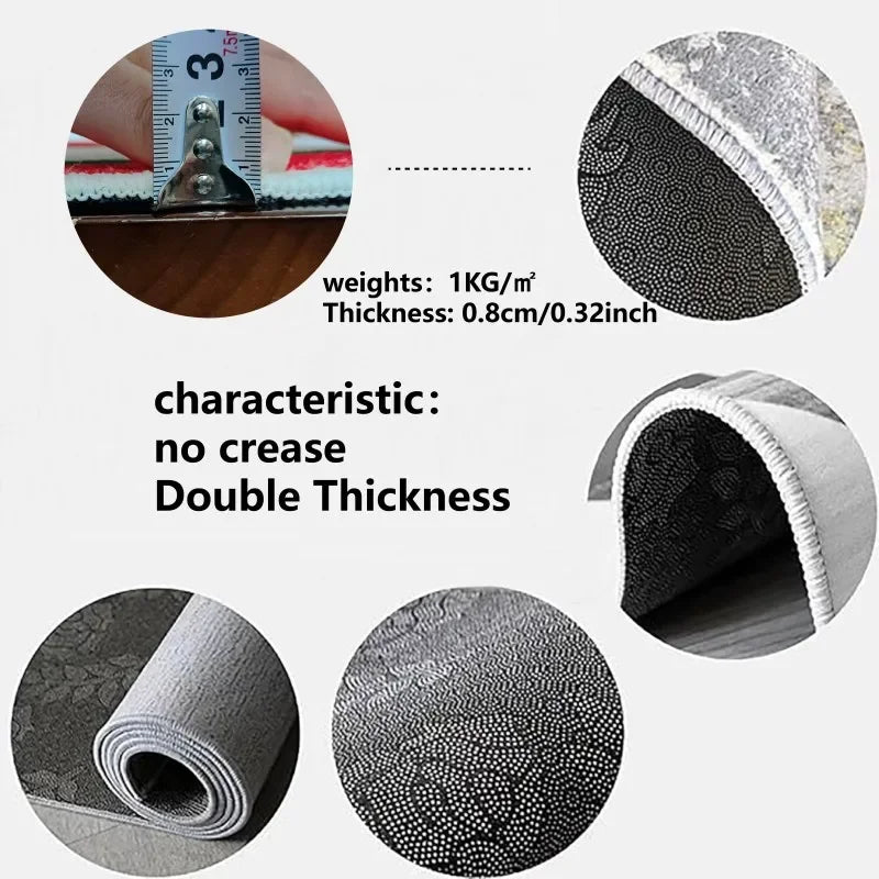 VIKAMA Ins Dopamine Abstract Living Room Sofa Rug Advanced Sound Insulation Waterproof Non-Slip Bedroom Bed Cushion Home Decor - Kimlud