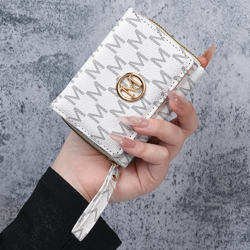 New style women's wallet, short, European and American PU high-end coin purse, printed, multi-card slots, small wallet, money cl