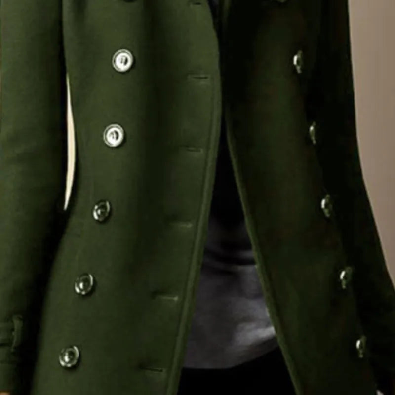 Fall Winter New Elegant Women's Jacket Coat Fashion Woolen Black Long Sleeve Double Breasted Loose Streetwear Women Coats Jacket