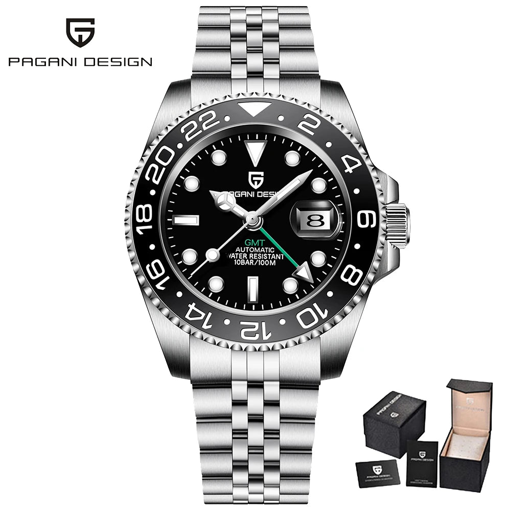 PAGANI DESIGN V3 New 40MM GMT WATCH Luxury Men Watch Ceramic bezel 100M Waterproof Luminous Sapphire Glass Men Mechanical Watch