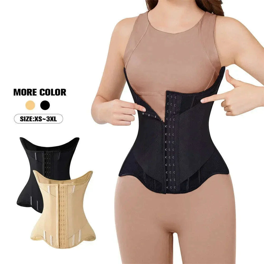 MiiOW U-shaped Waist Trainer Corset Women Shapers Breast Lifted Waist Trainer Steel Bone Slimming Breathable Women's Shapewear