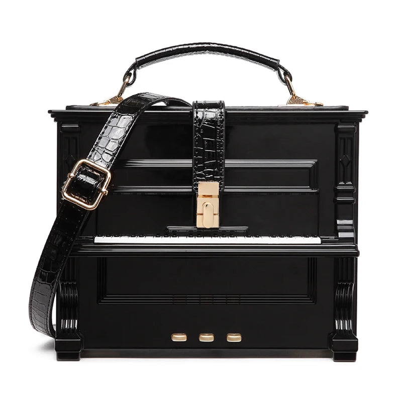 High Quality Women Pu Leather Handbags Fashion Piano Shape Shoulder Travel Bag Luxury Ladies Small Box Crossbody Bags for Women