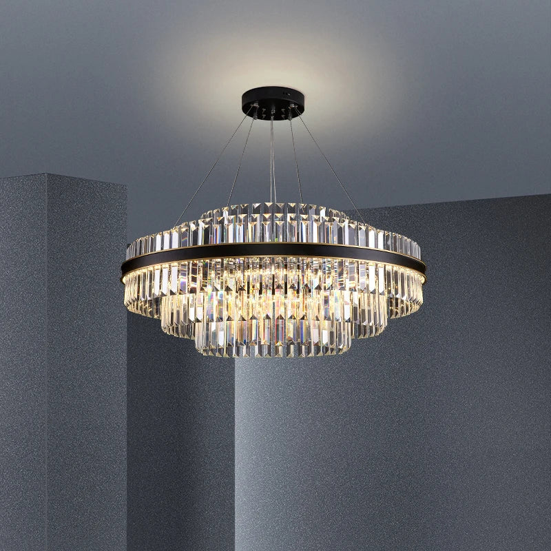 Modern Luxury Crystal Chandeliers Living Dining Room Bedroom Home Decor Pendant Lamp Duplex Villa Lustre Hanging Light Fixture - Kimlud