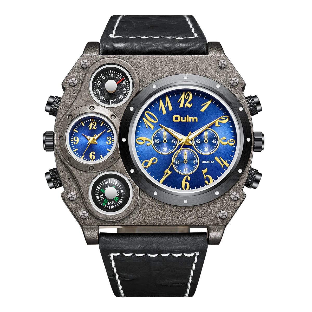 Luxury Sports Watches for Men Top Brand Casual Military Big Dial Cool Man Unique Wristwatch Male Decorative Compass Quartz Clock