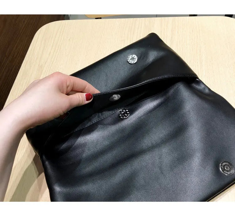 Designer bag clutch party purse bag genuine leather women large big dumplings crimping pillow bag pouch Cloud Bags
